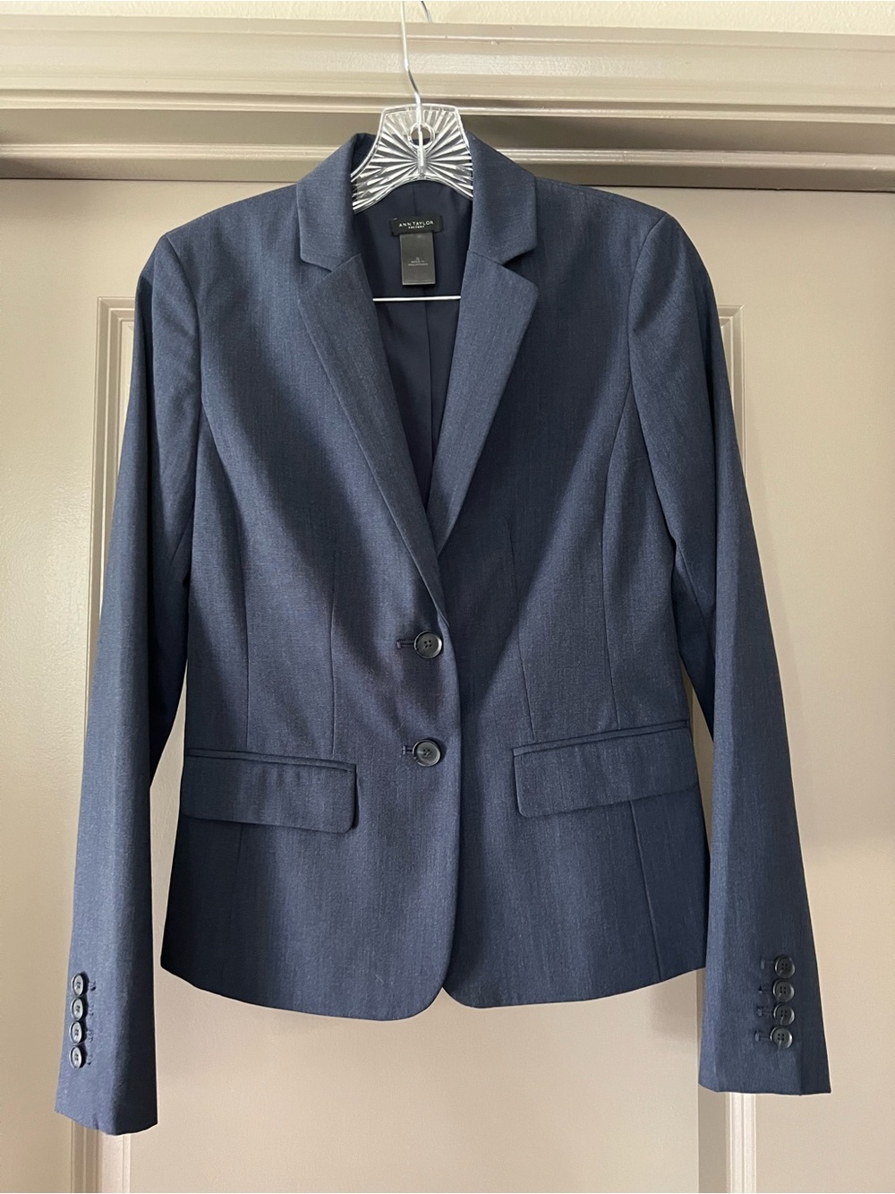 Ann Taylor Navy Blue Tailored Blazer Size 0 NWOT